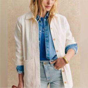Sezane Will Ecru Denim Jacket